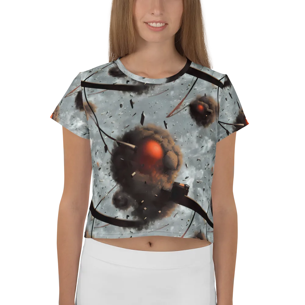 Celestial Collision on Crop Tee — Front