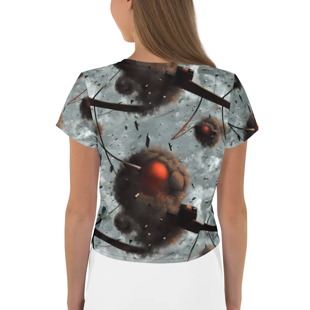 Celestial Collision on Crop Tee — Back