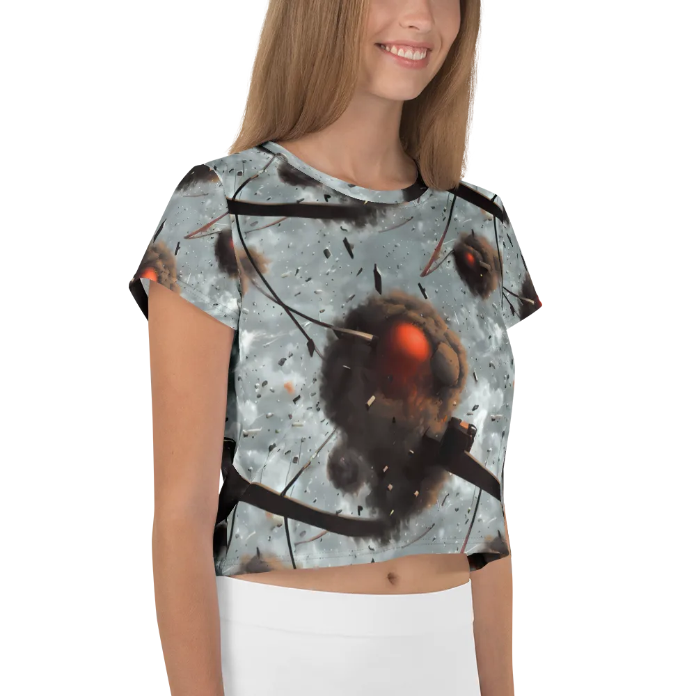 Celestial Collision on Crop Tee — Right