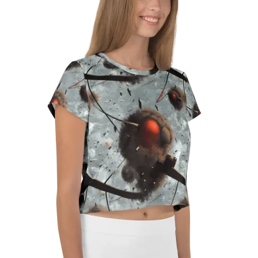 Celestial Collision on a Crop Tee