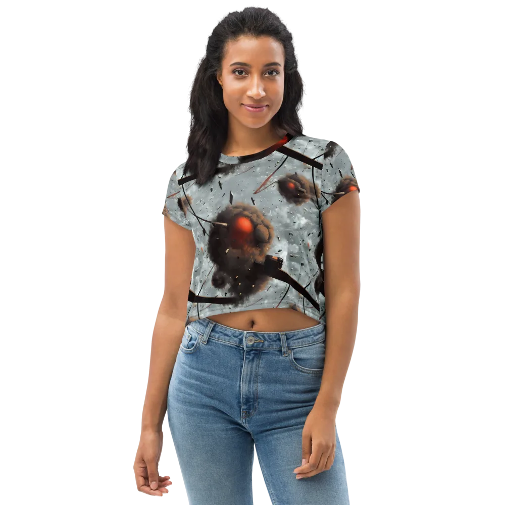 Celestial Collision on Crop Tee — Front
