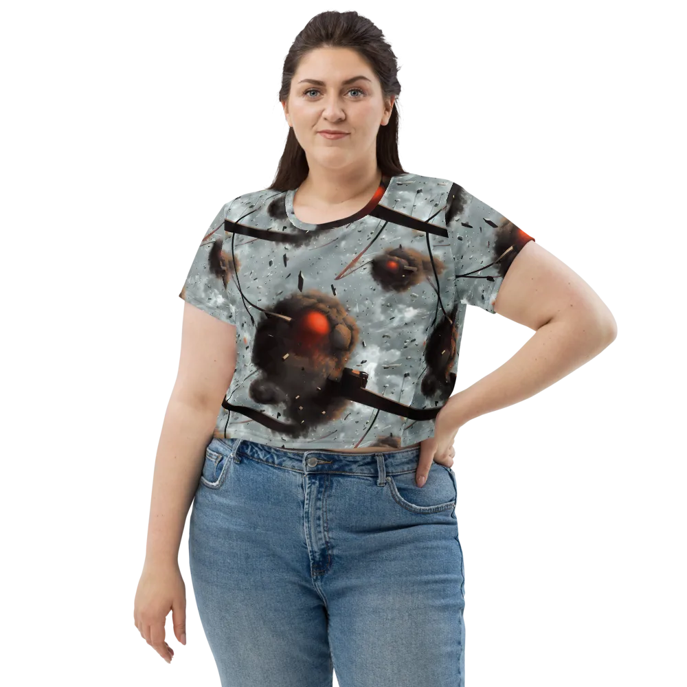 Celestial Collision on Crop Tee — Front