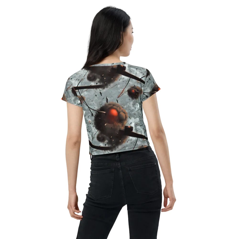 Celestial Collision on Crop Tee — Back