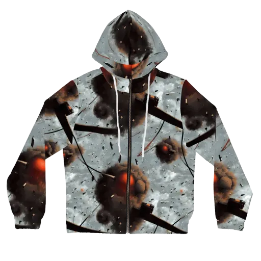 Celestial Collision on a Women's Full-Zip Hoodie
