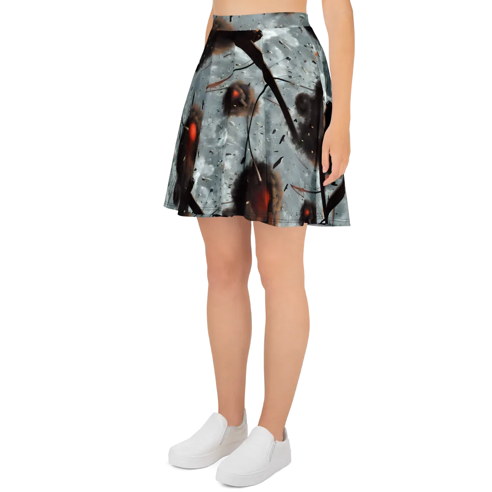 Celestial Collision on Skater Skirt — Left