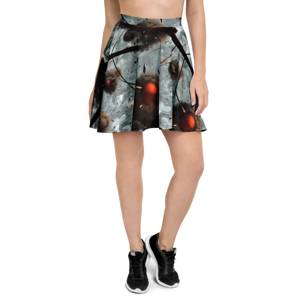 Celestial Collision on Skater Skirt — Front