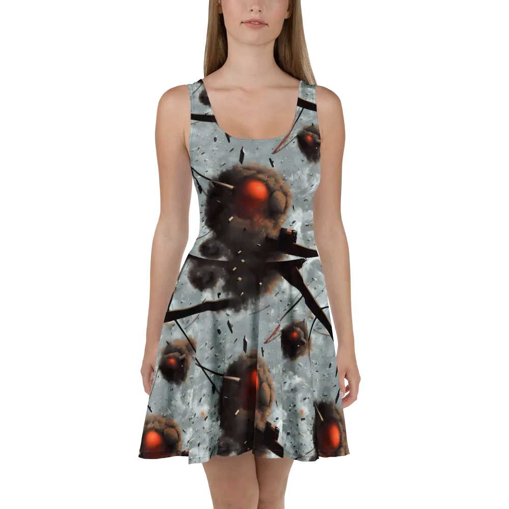 Celestial Collision on Skater Dress — Front