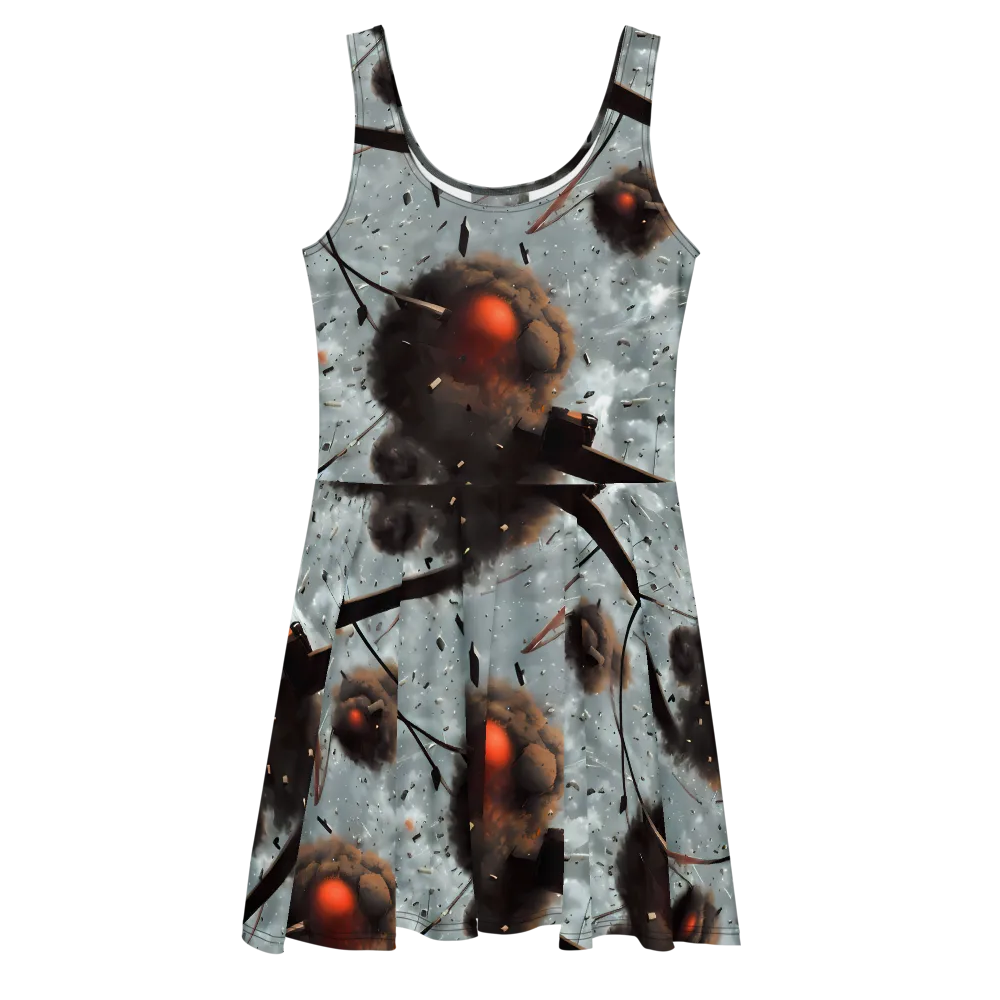 Celestial Collision on Skater Dress — Front