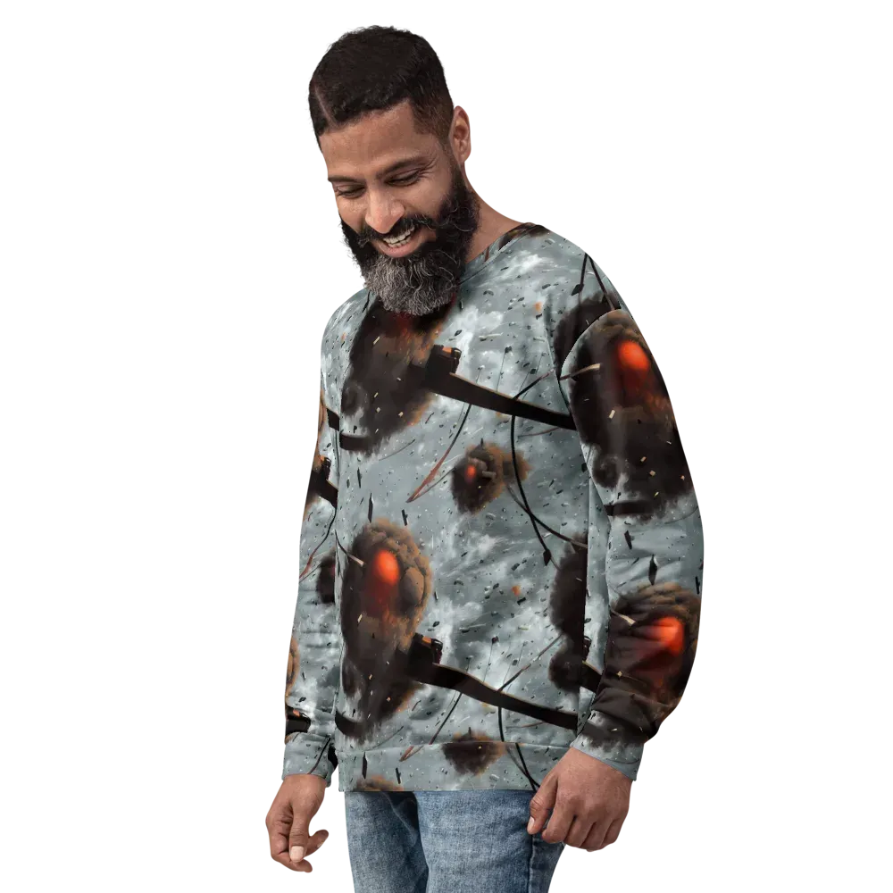 Celestial Collision on Sweatshirt — Left Front
