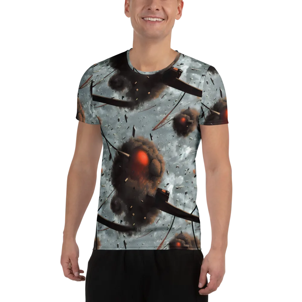 Celestial Collision on Men's Athletic T-Shirt — Front