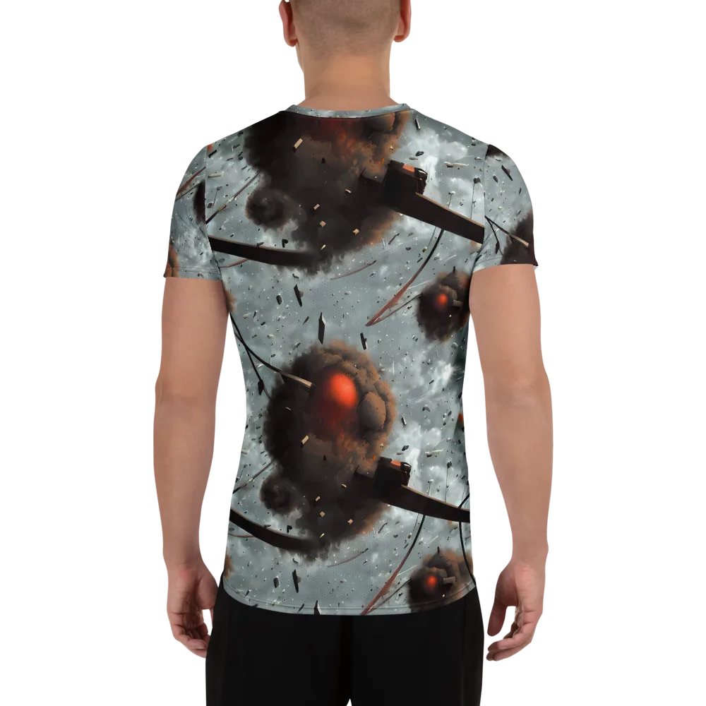 Celestial Collision on Men's Athletic T-Shirt — Back