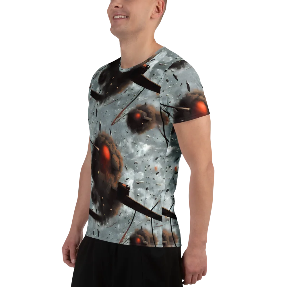Celestial Collision on Men's Athletic T-Shirt — Left