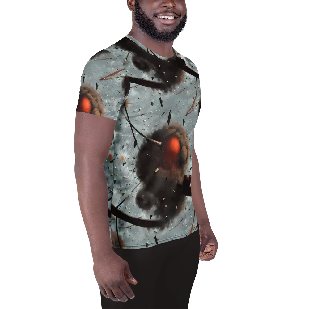 Celestial Collision on Men's Athletic T-Shirt — Right