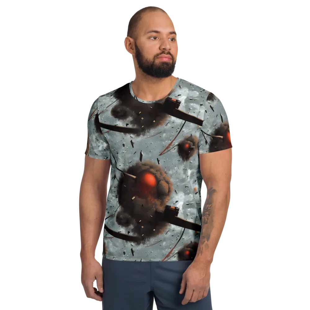 Celestial Collision on Men's Athletic T-Shirt — Front