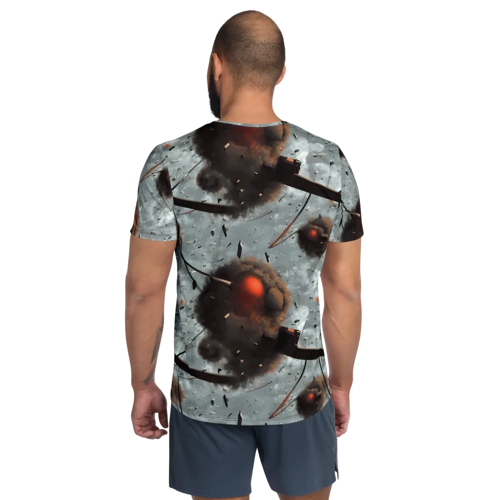 Celestial Collision on Men's Athletic T-Shirt — Back