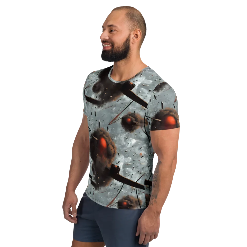 Celestial Collision on Men's Athletic T-Shirt — Left