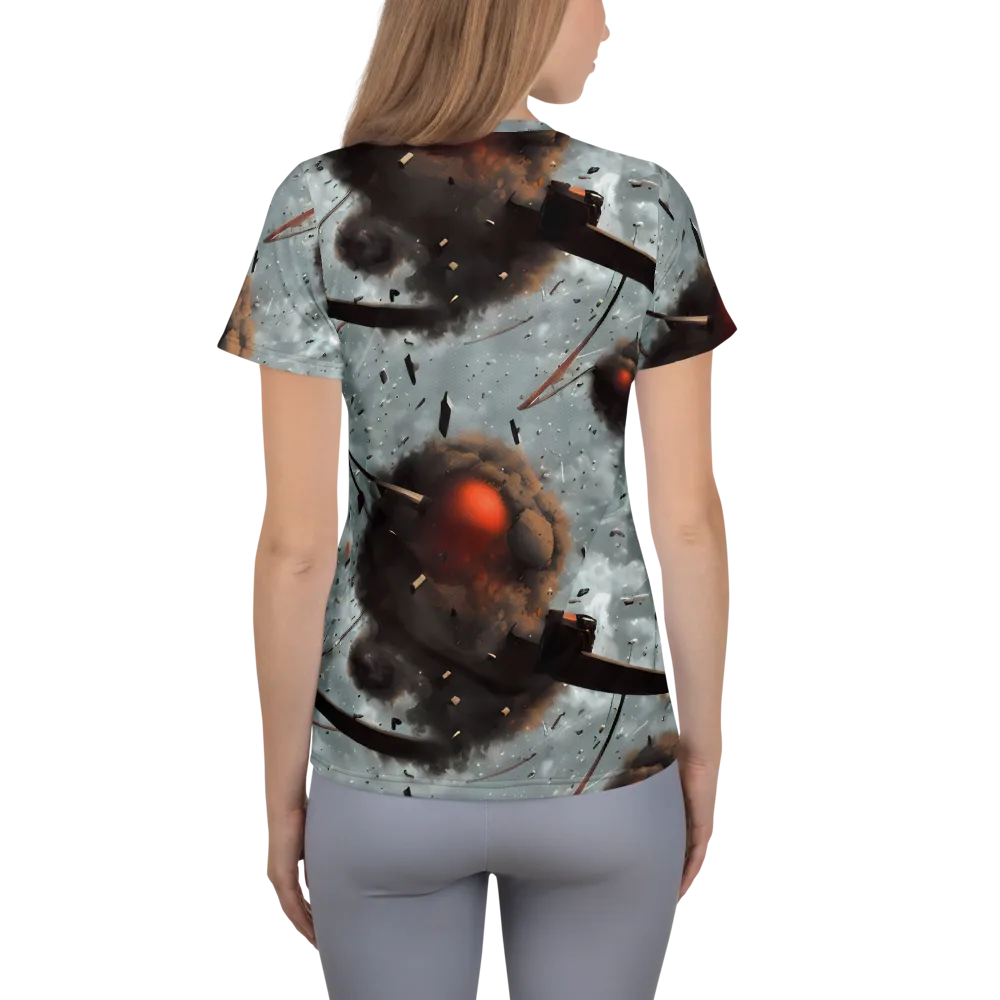 Celestial Collision on Women's Athletic T-Shirt — Back
