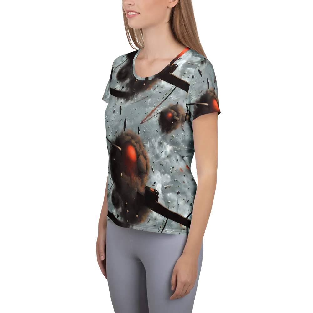 Celestial Collision on Women's Athletic T-Shirt — Left