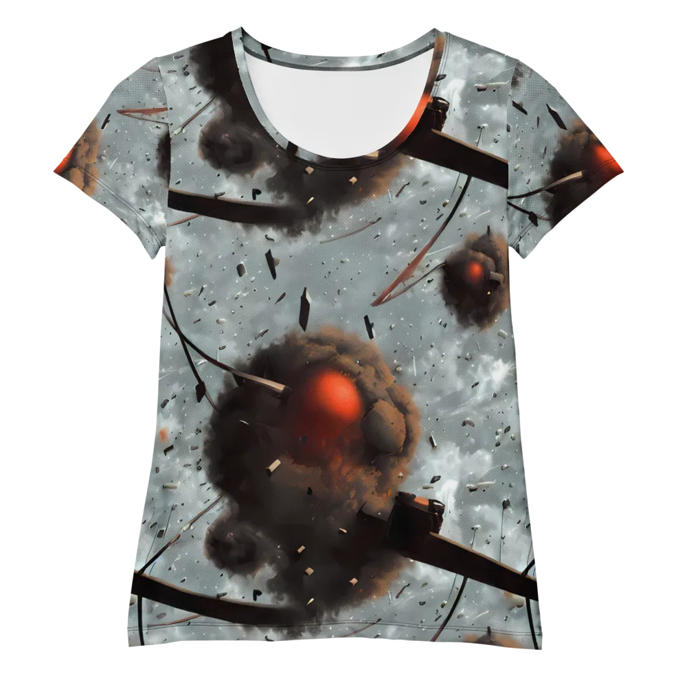 Celestial Collision on Women's Athletic T-Shirt — Front