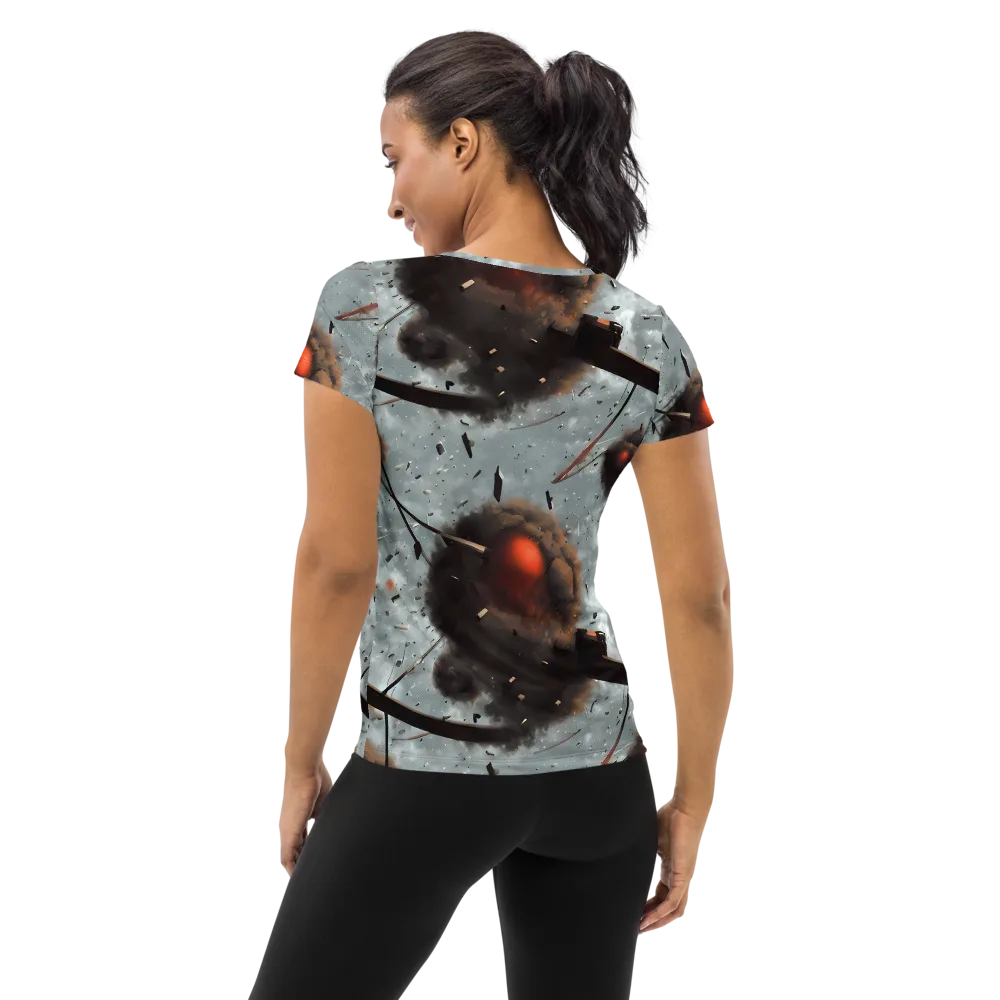 Celestial Collision on Women's Athletic T-Shirt — Back