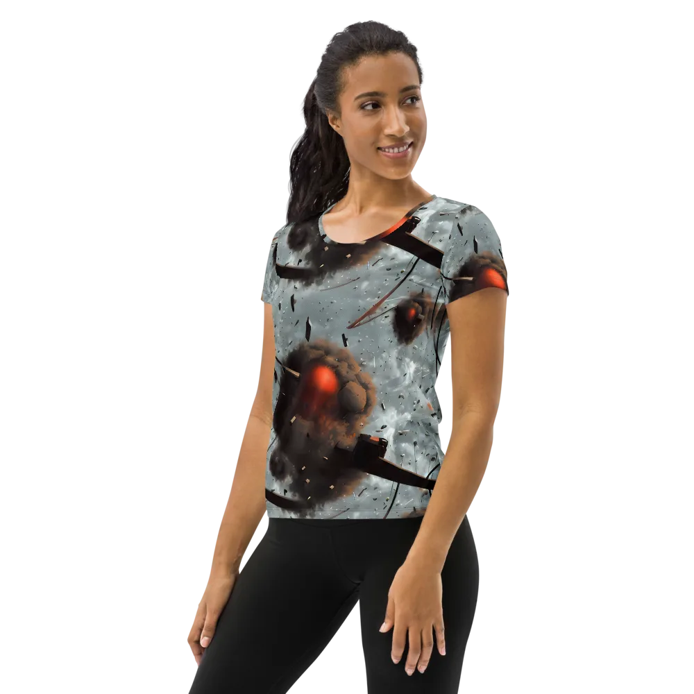 Celestial Collision on Women's Athletic T-Shirt — Left