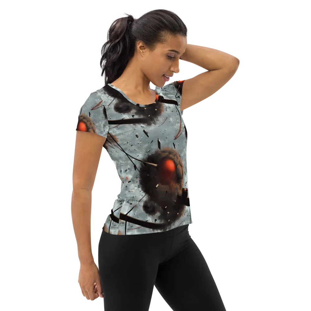 Celestial Collision on Women's Athletic T-Shirt — Right
