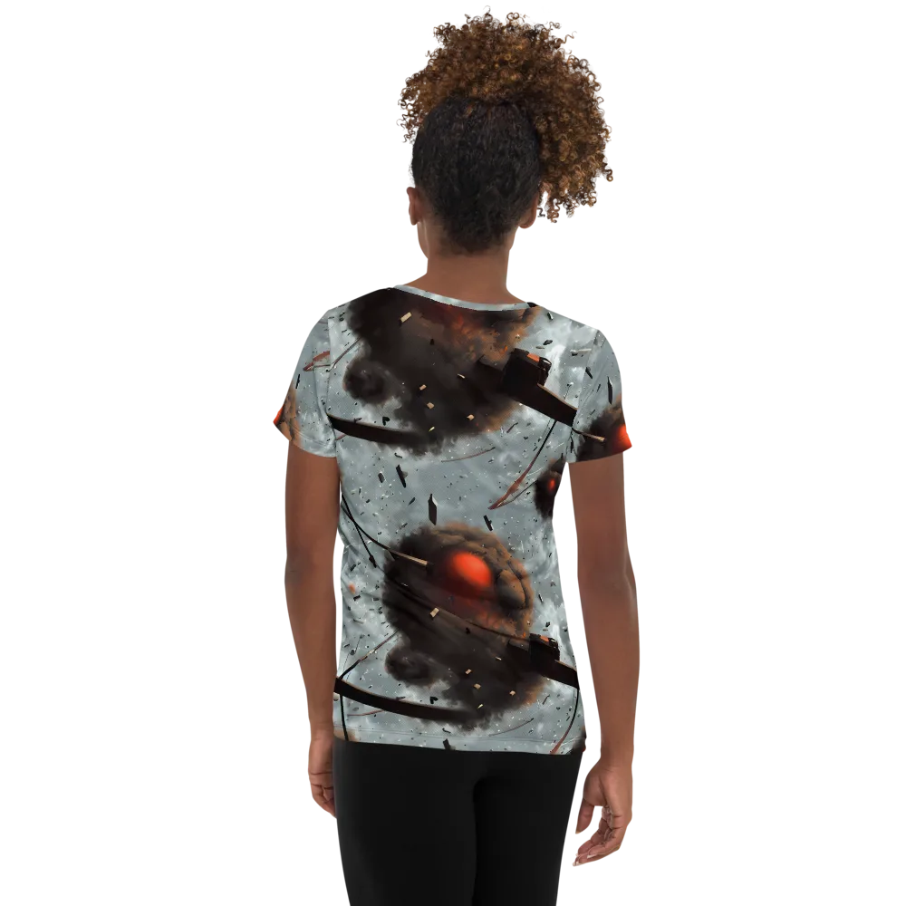 Celestial Collision on Women's Athletic T-Shirt — Back