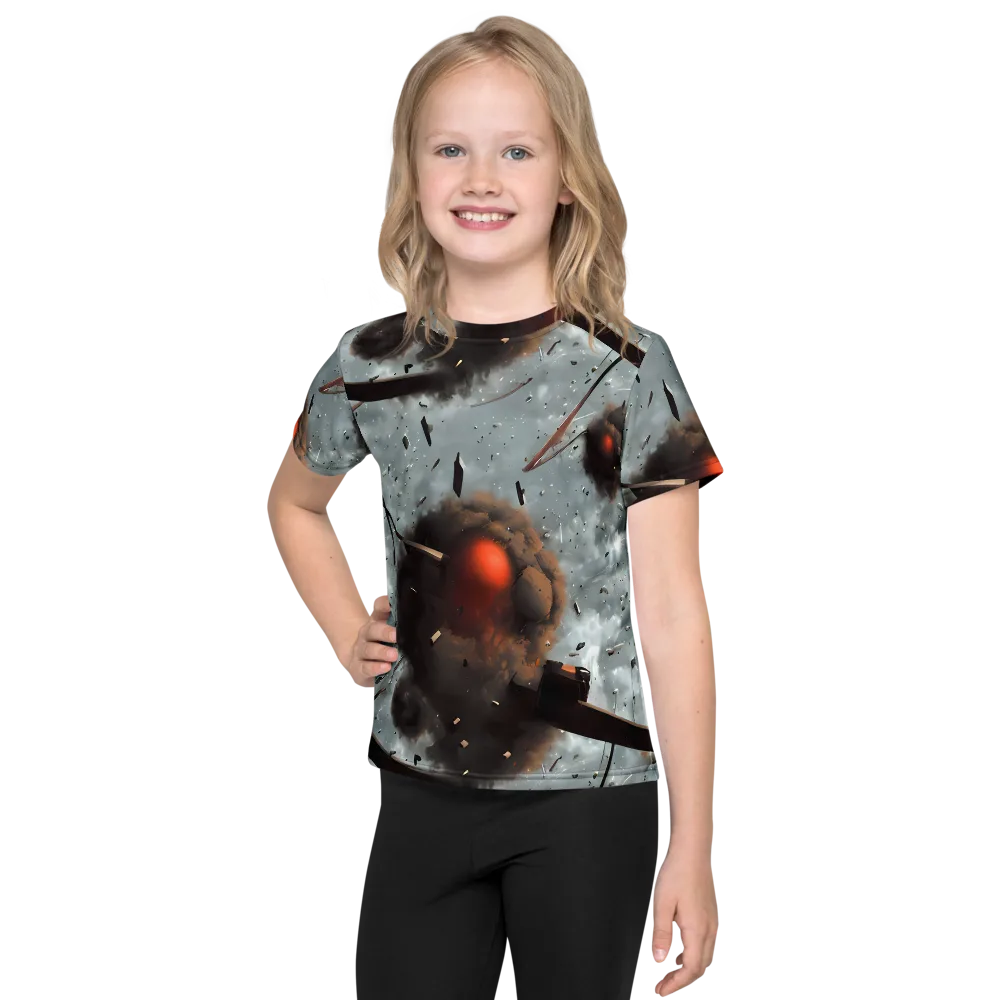 Celestial Collision on Kids Crew Neck T-Shirt — Front