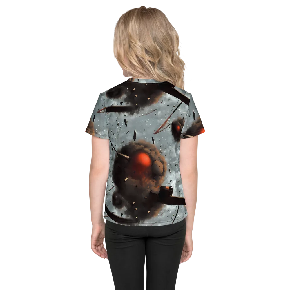 Celestial Collision on Kids Crew Neck T-Shirt — Back