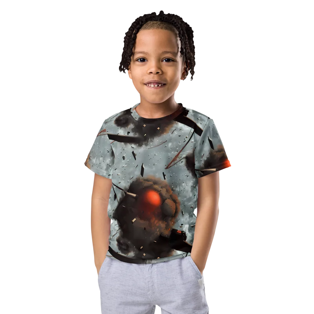 Celestial Collision on Kids Crew Neck T-Shirt — Front