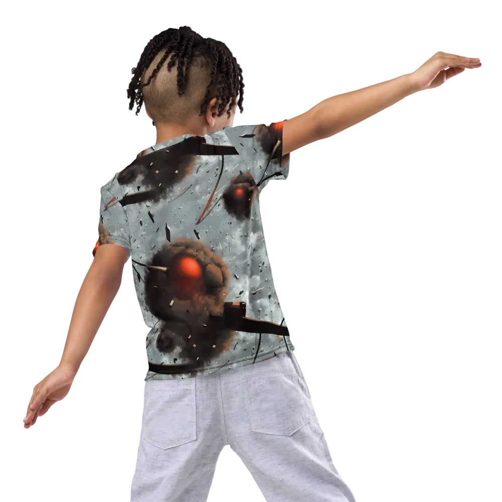 Celestial Collision on Kids Crew Neck T-Shirt — Back