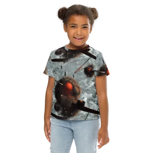 Celestial Collision on a Kids Crew Neck T-Shirt