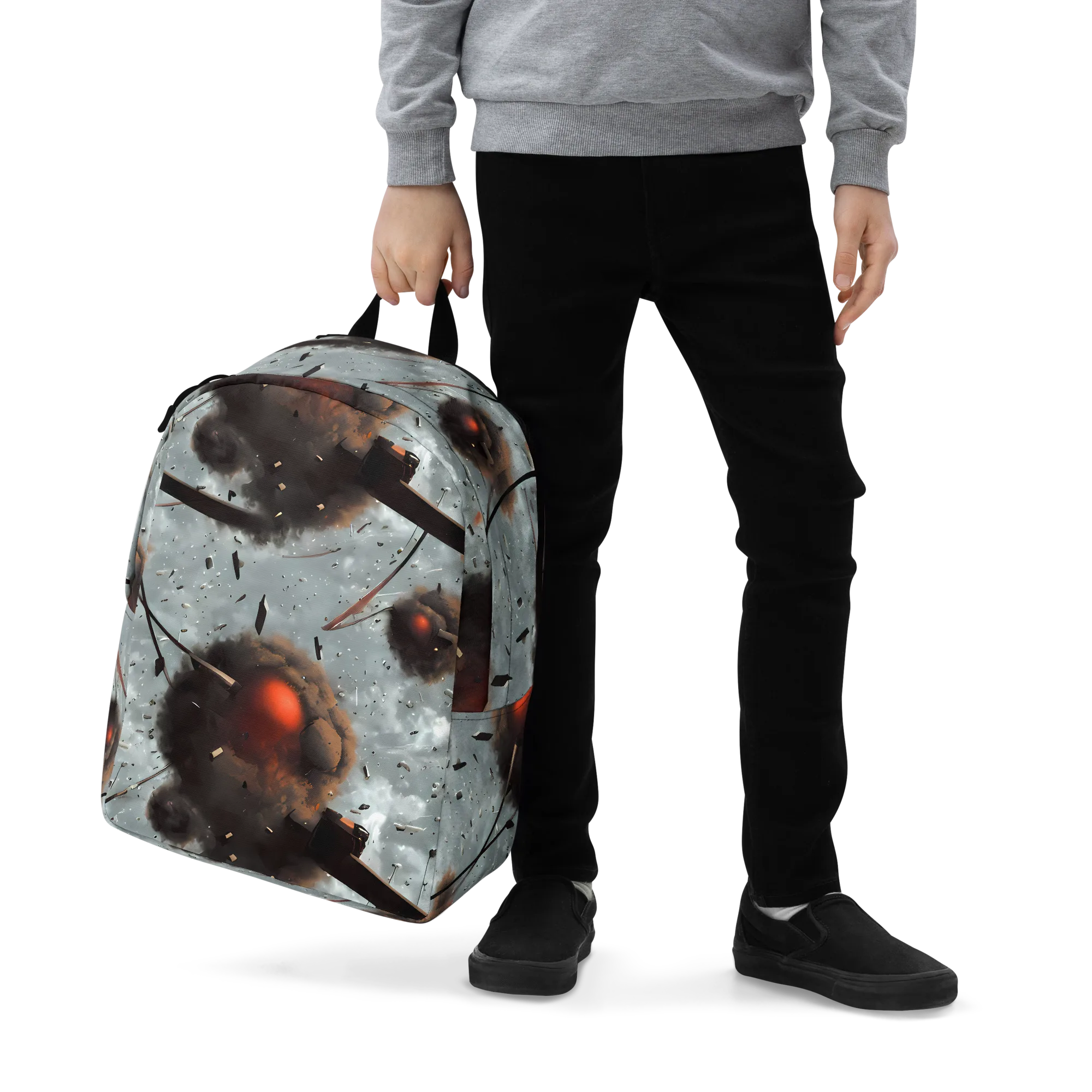 Celestial Collision on Minimalist Backpack — Zoomed-in