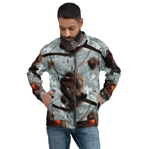 Celestial Collision on a Bomber Jacket