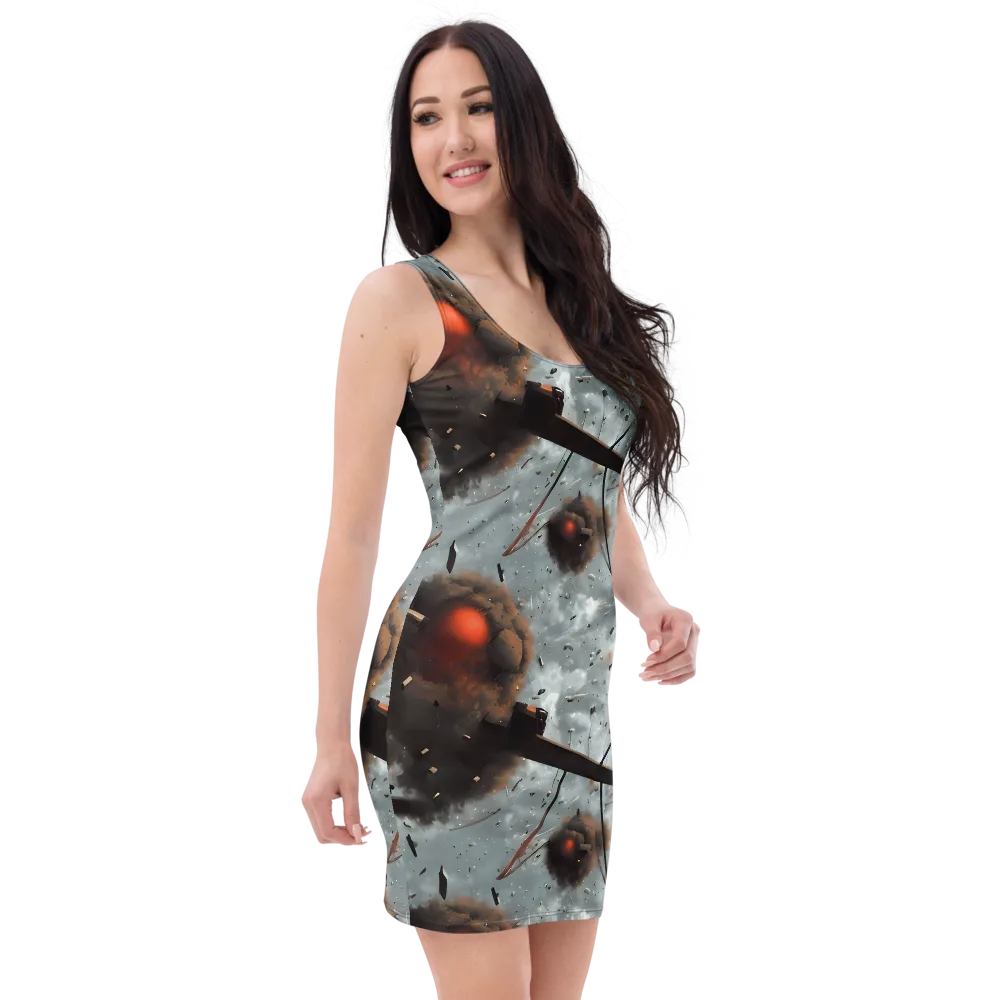 Celestial Collision on Bodycon Dress — Right Front
