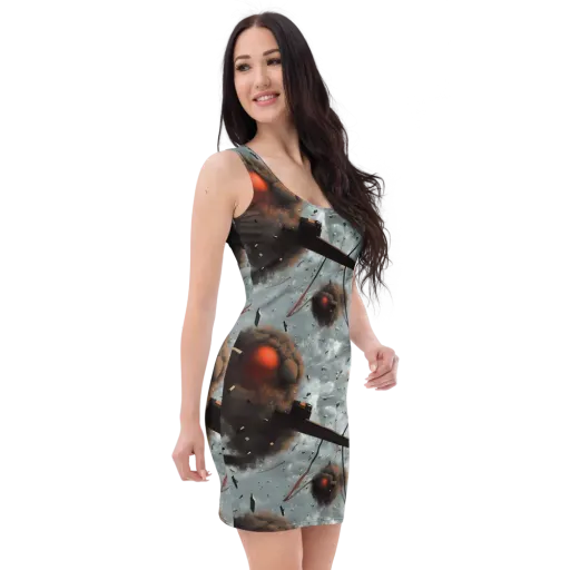 Celestial Collision on a Bodycon Dress