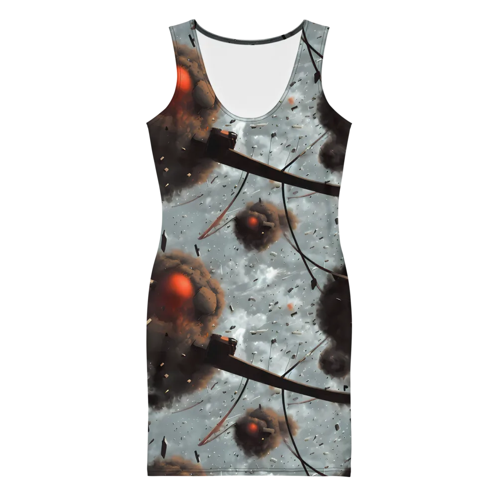 Celestial Collision on Bodycon Dress — Front