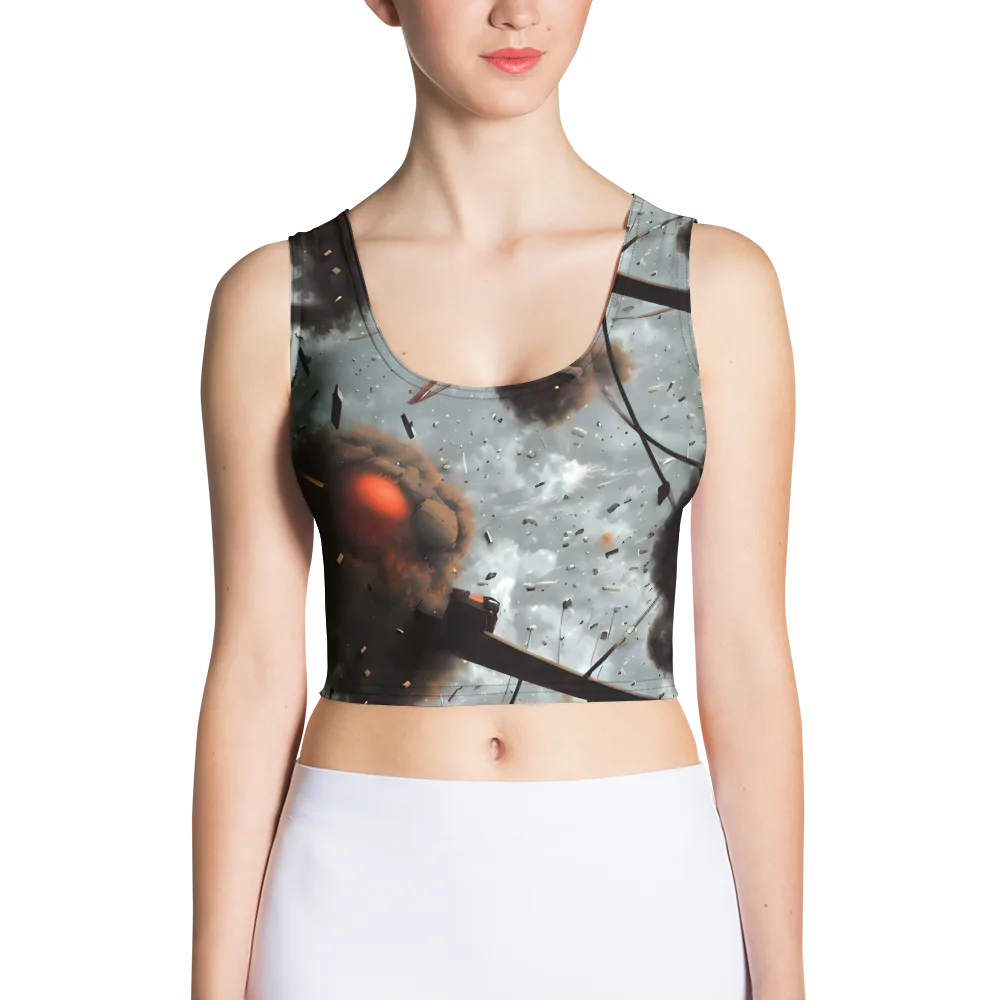 Celestial Collision on Crop Top — Front