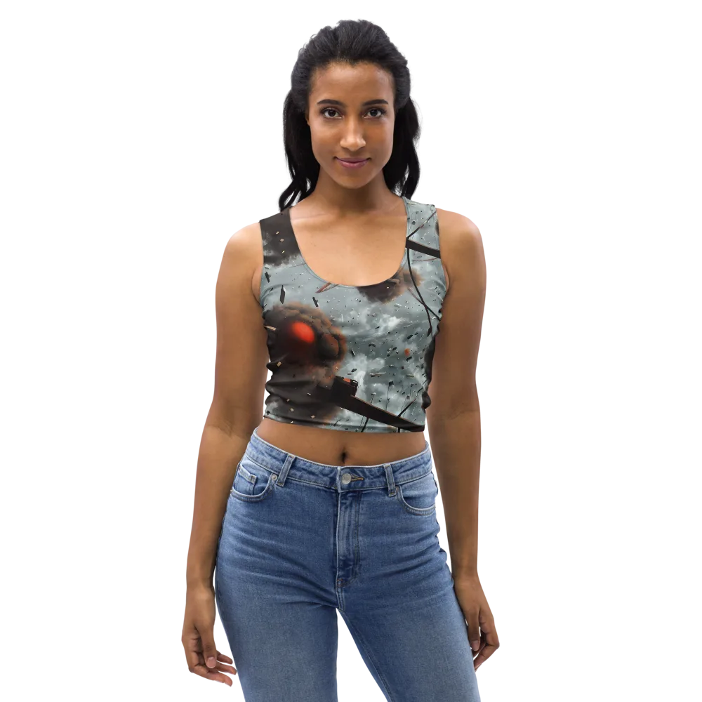 Celestial Collision on Crop Top — Front
