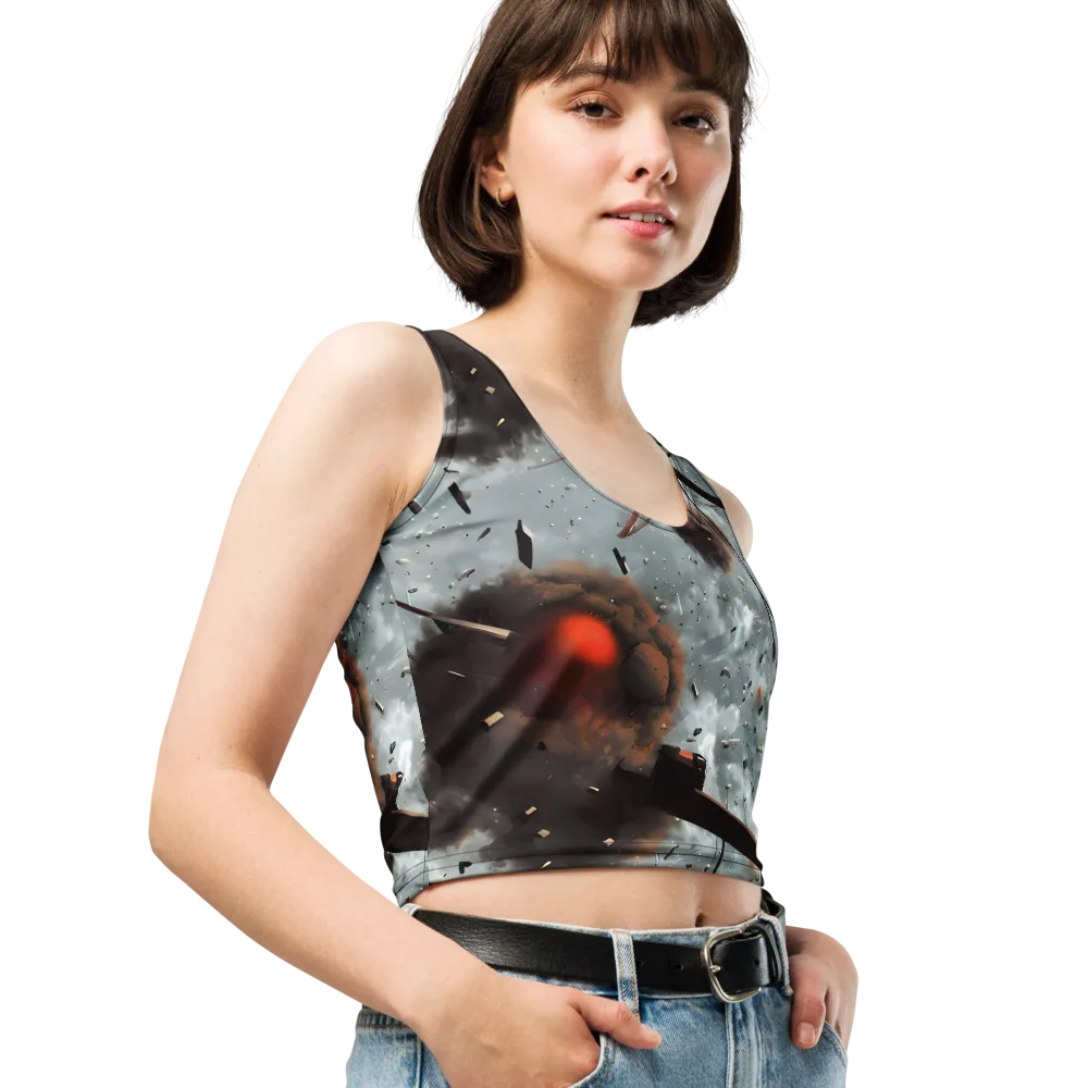 Celestial Collision on Crop Top — Right Front