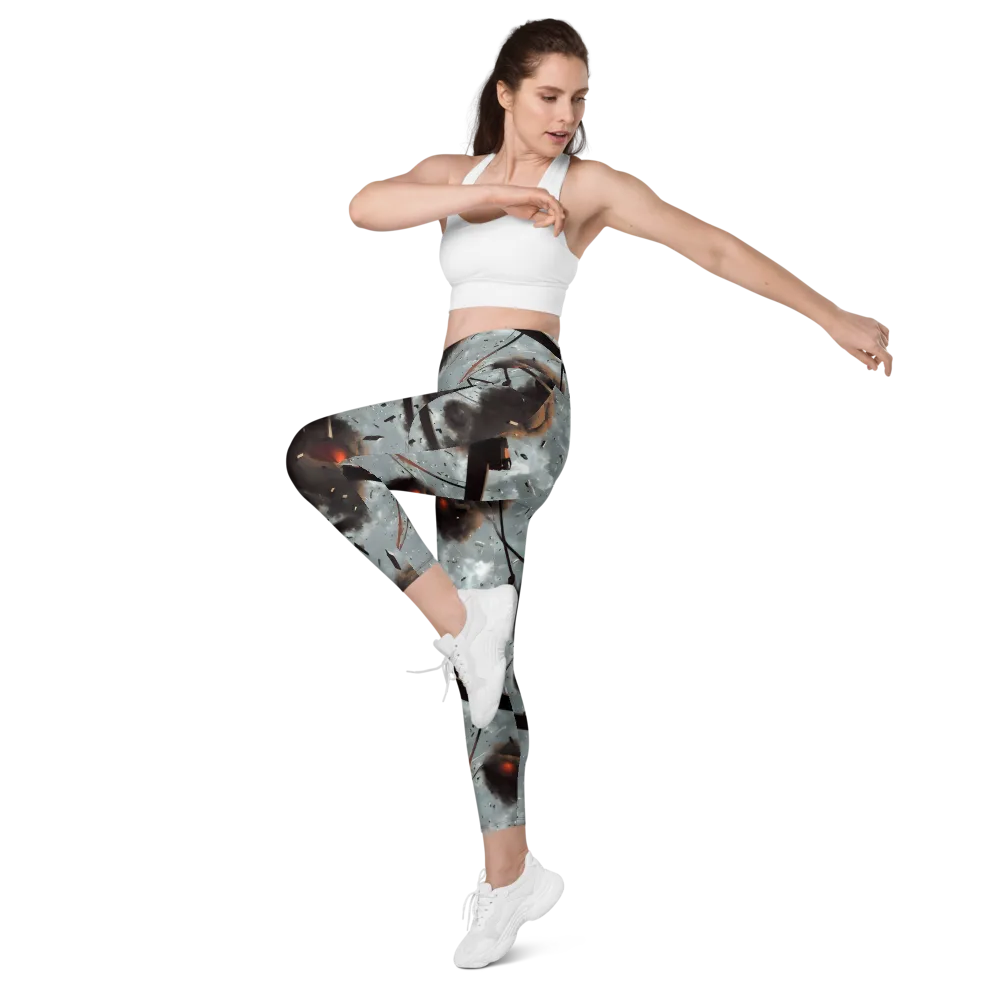 Celestial Collision on Leggings with Pockets — Left Front