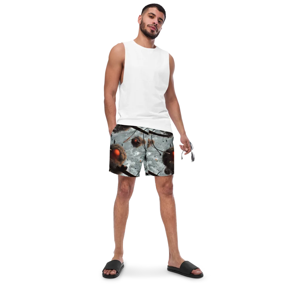 Celestial Collision on Swim Trunks — Front