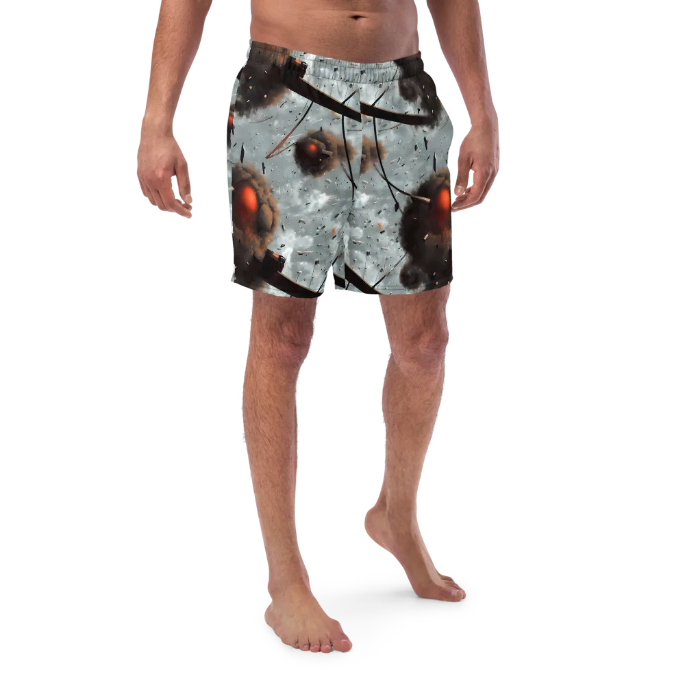 Celestial Collision on Swim Trunks — Front