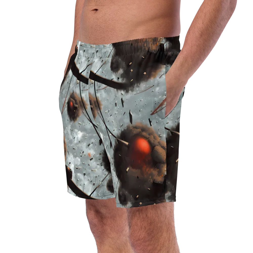 Celestial Collision on Swim Trunks — Left Front