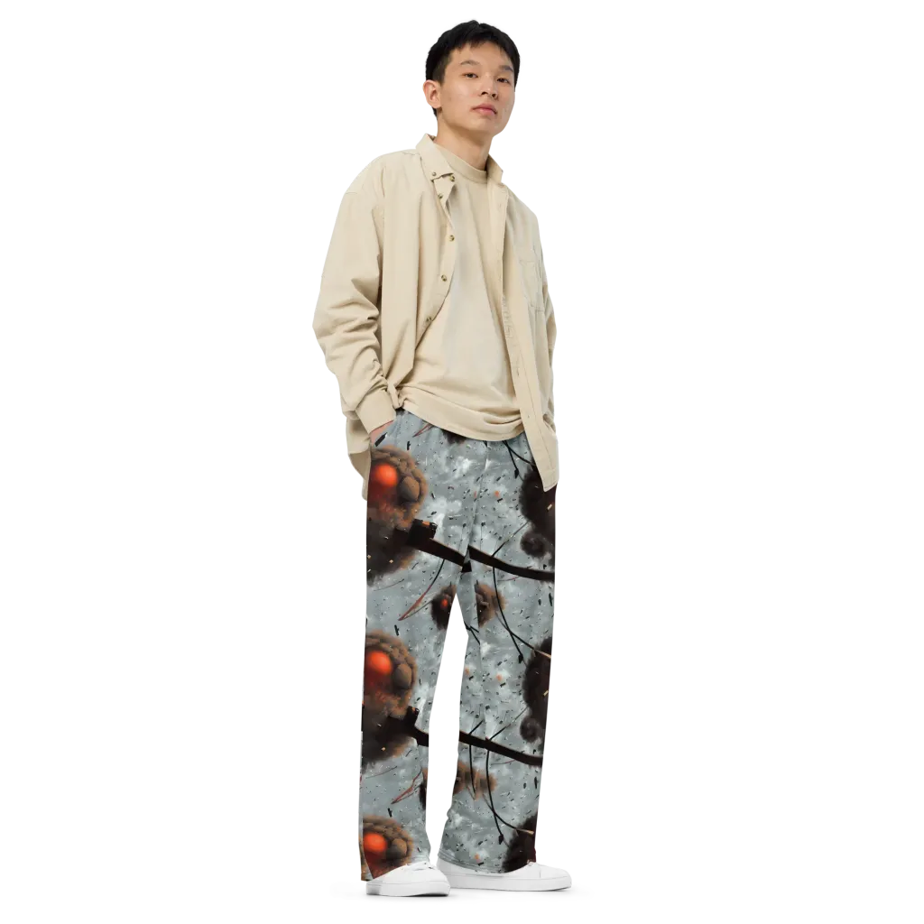 Celestial Collision on Wide-Leg Pants — Right Front