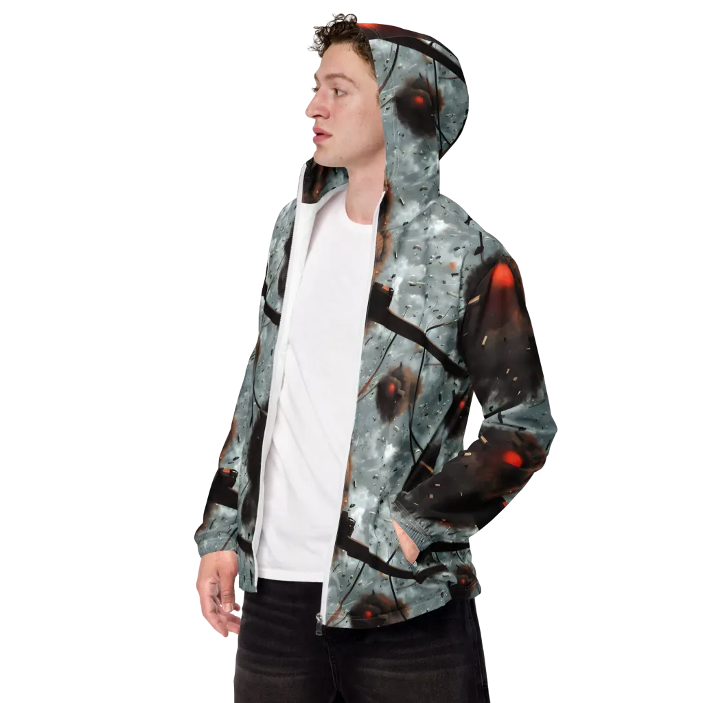 Celestial Collision on Men's Windbreaker — Left Front