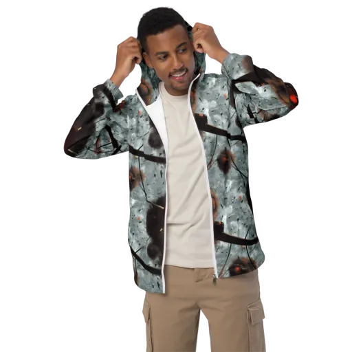 Celestial Collision on a Men's Windbreaker
