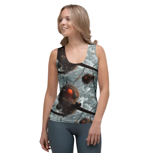 Celestial Collision on a Women's Tank Top