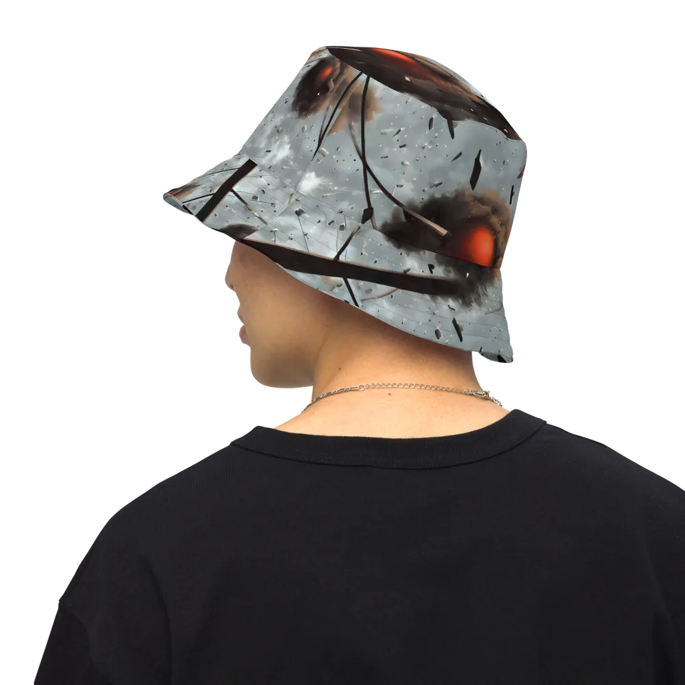 Celestial Collision on Reversible Bucket Hat — Back Inside