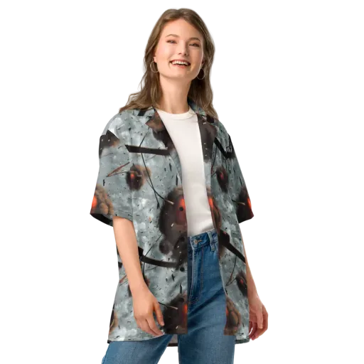 Celestial Collision on a Button Shirt